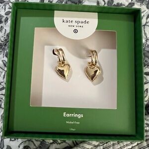 Kate Spade Gold Heart Hoop Earrings for Target